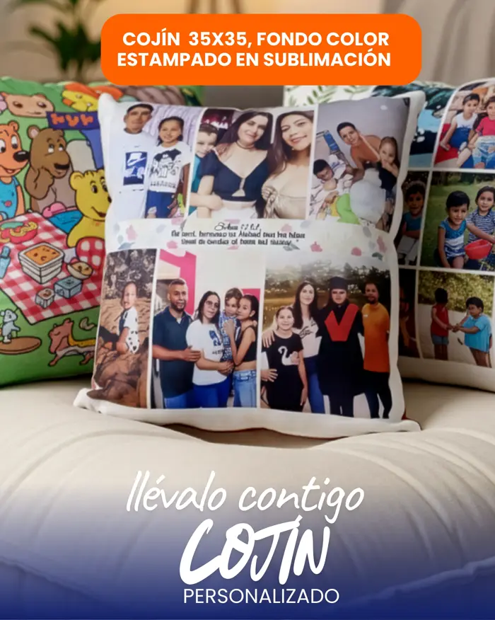 Cojín personalizado con fotografías en sublimación