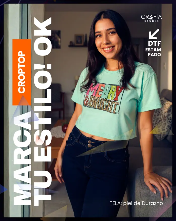 Croptop estampado en DTF