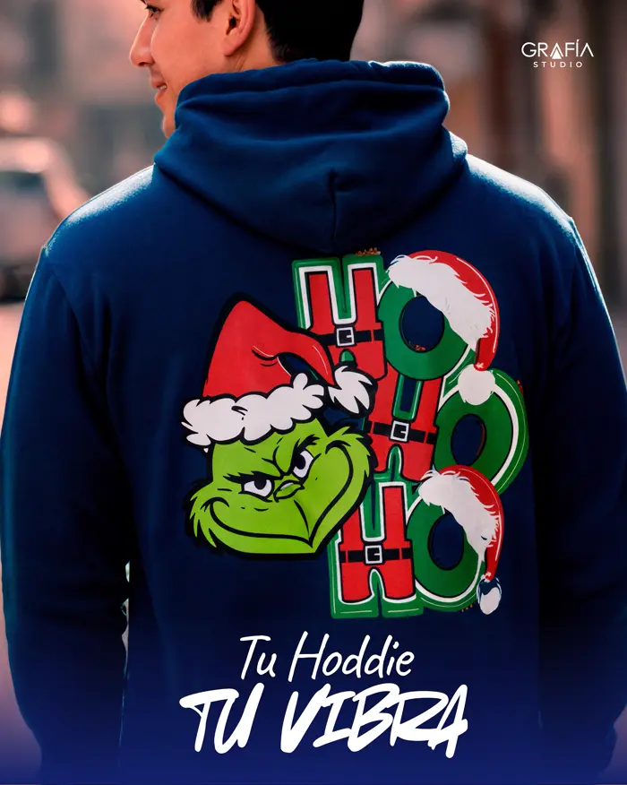 Hoodie con estampado navideño