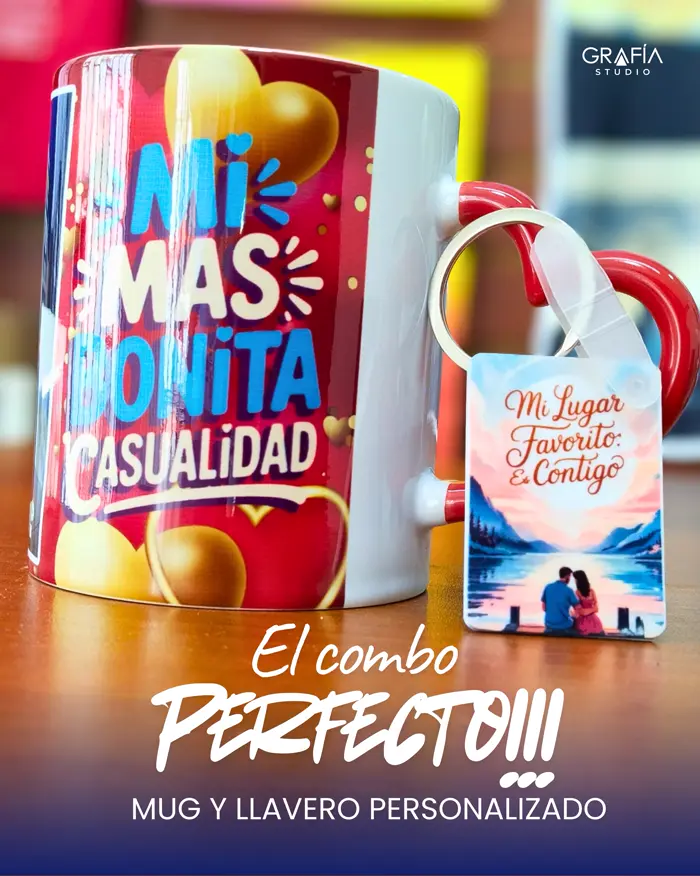 Combo de mug personalizado y tarjeta