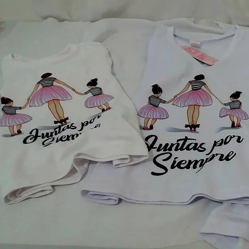 El mismo estampado en varias tallas, listo para entregar