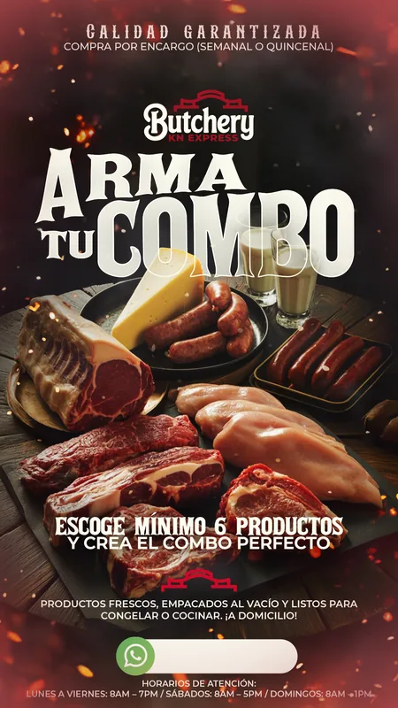 Arma tu Combo — pieza de campaña — Butchery KN Express
