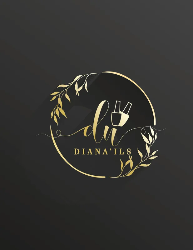 Monograma en corona de hojas — Diana'ils