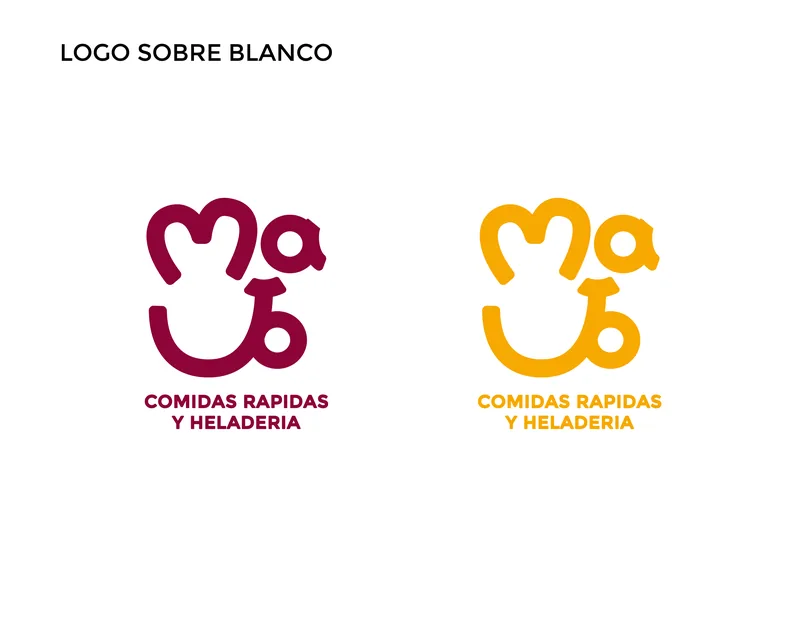 Las dos versiones de color sobre blanco — MAJO